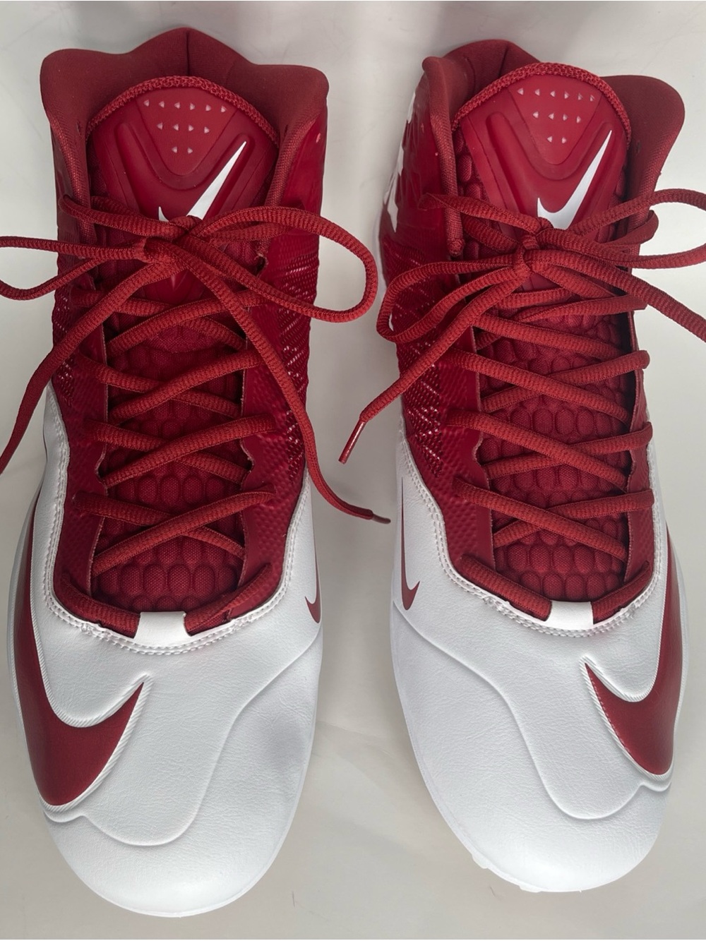Nike Zoom Code Elite 3/4 TD Football Cleats White/Crimson Red 603368-161, 14.5